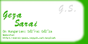 geza sarai business card